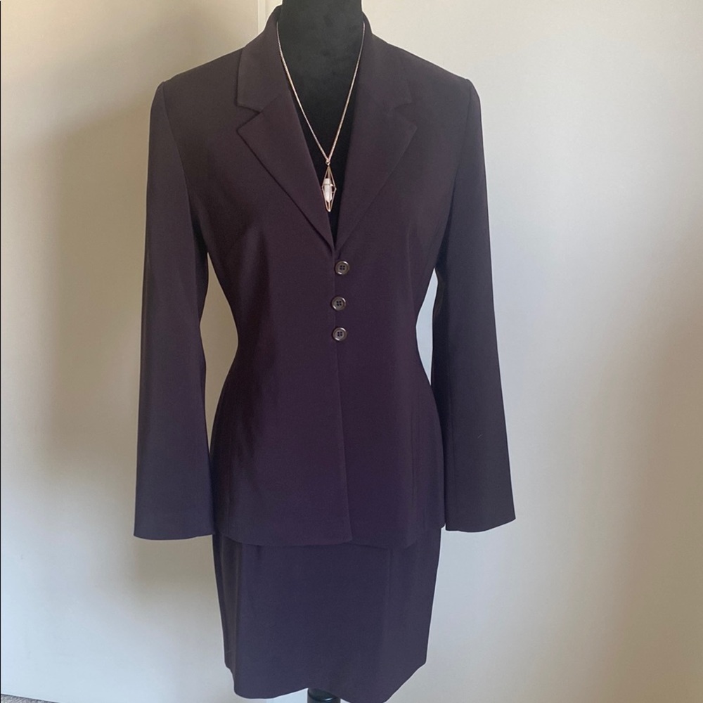 ElegantPurple Blazer and Skirt Set